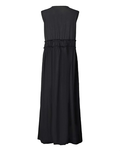 Rabens Saloner - Harmonie Cotton Long Kjole - Sort